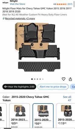 Floor Mats Chevy Tahoe GMC Yukon 2015–2020