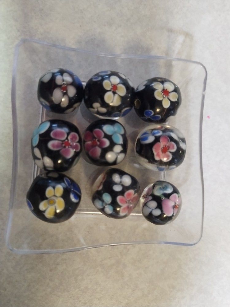 Flower Lampwork Beads.