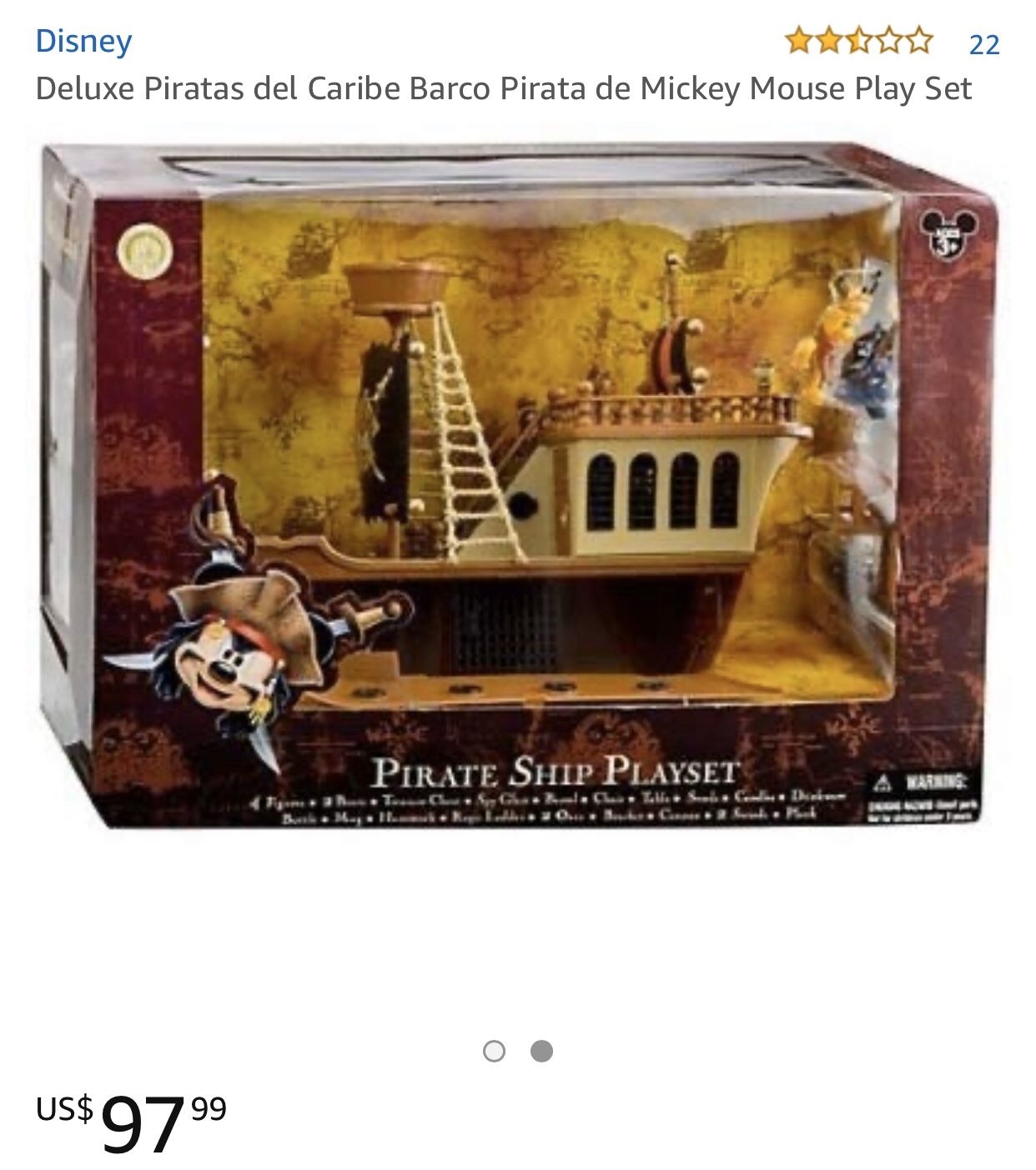 Disney Parks Mickey Mouse Pirates of The Caribbean Pirate Ship Deluxe Play Set