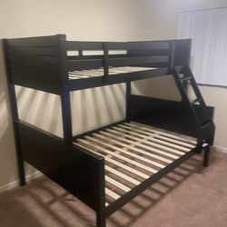 Twin/full bunk bed. Available in espresso & white. Assembly required. Assembly not included. Tax included. Free local delivery. $350 bunk bed only. $5