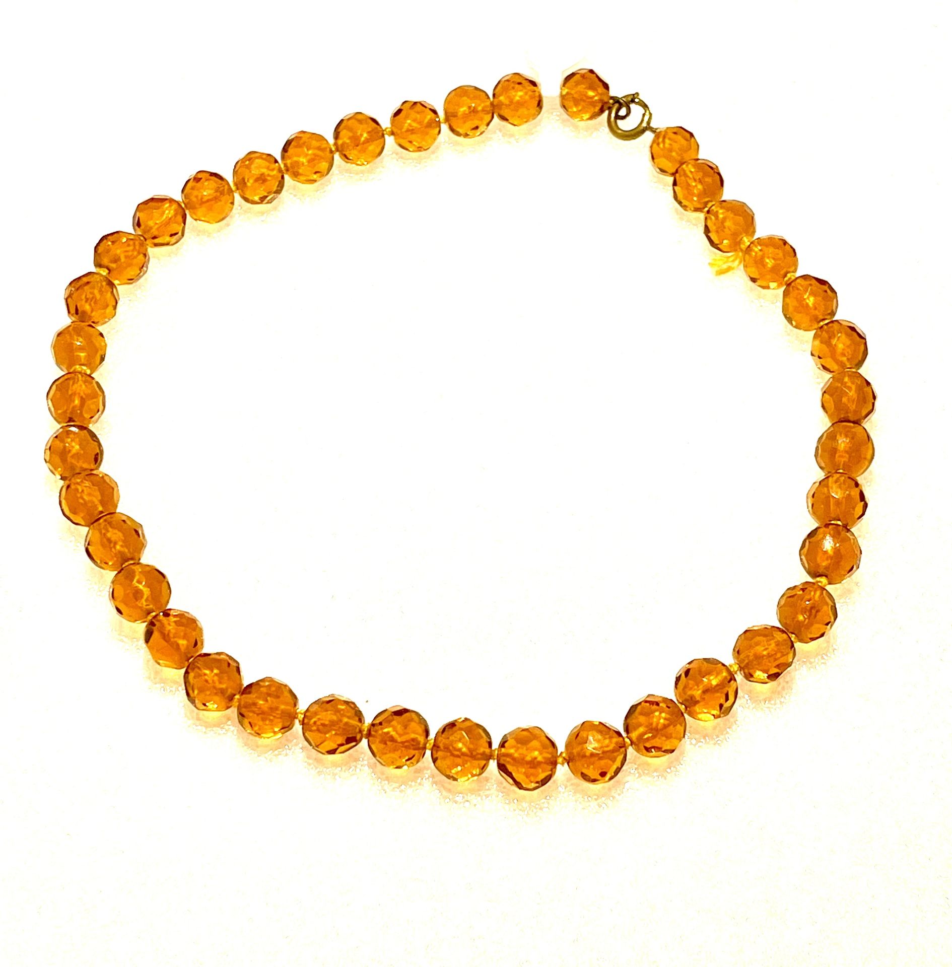 Vintage Faceted Citrine Necklace 