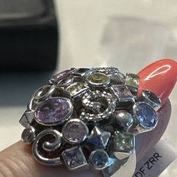 Sterling Silver Crystal Stone Ring
