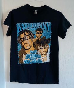 Bad Bunny 2022 El Ultimo Tour Del Mundo Rap Black Graphic Concert t-shirt size S