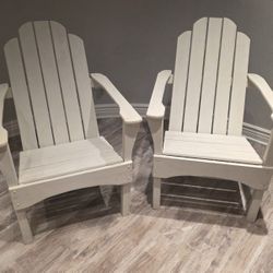 2 ORIGINAL SOLID WOOD ADIRONDACK CHAIRS