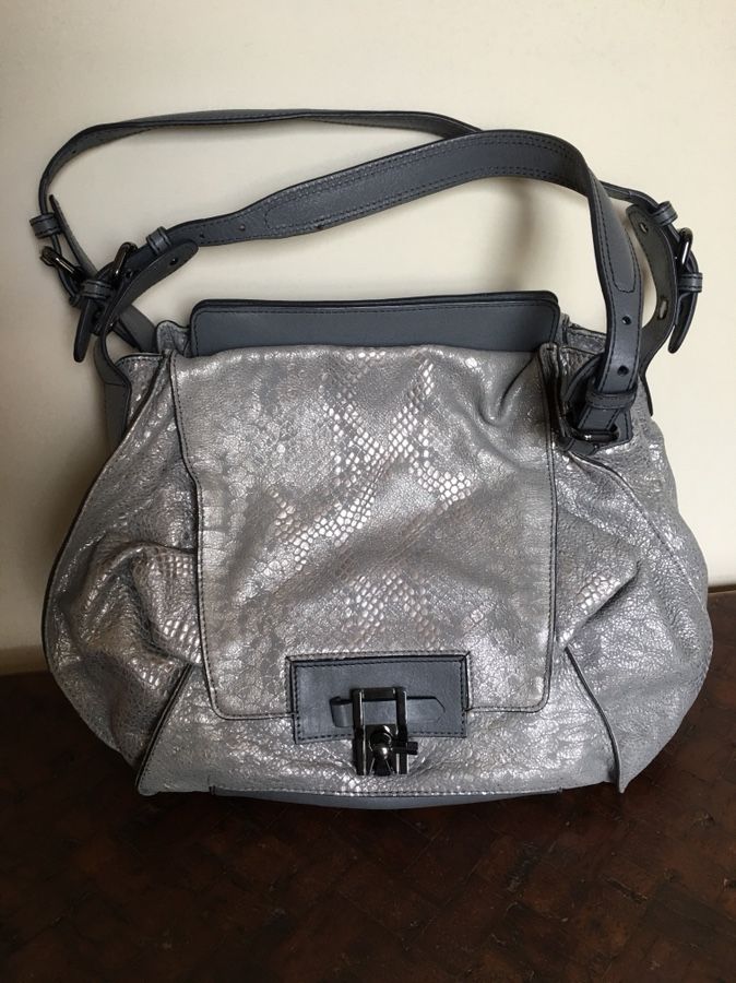 Koba Gray Leather Handbag