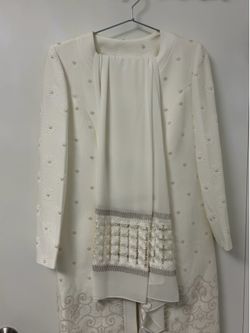 Women’s Elegant 3-Piece Formal Set | Coat, Top & Scarf | Size L