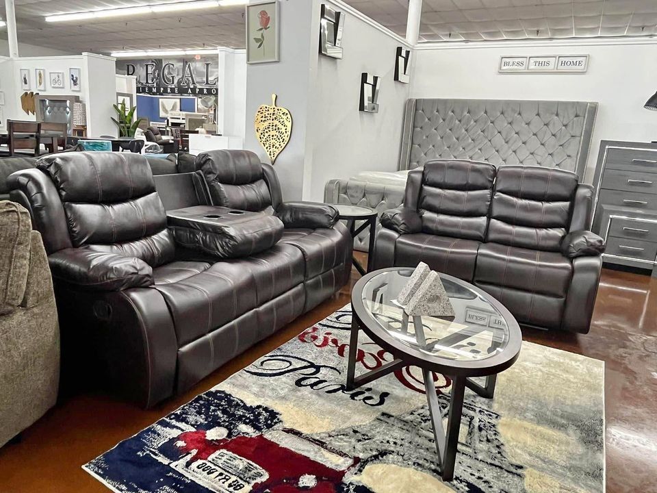 New Jarita Black Reclining Sofa & Loveseat 👍🏼Delivery & Finance Available