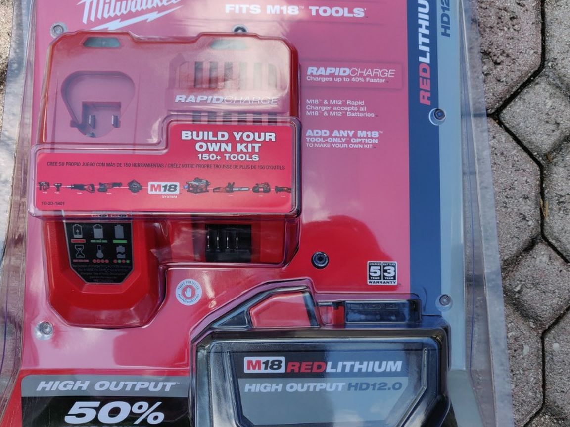 Milwaukee 48-59-1200 High Output 12Ah Battery with Rapid Charger