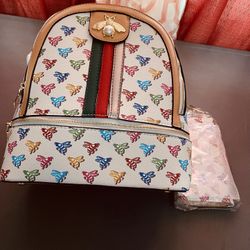 New   Fashion Bag Pack   / With  Wallet 