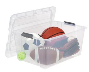 IRIS 45 Quart Clear Storage Bin w/ Buckles 6-Pack Clear Brand New
