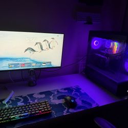 Pc And A Monitor Gaming Set Up 