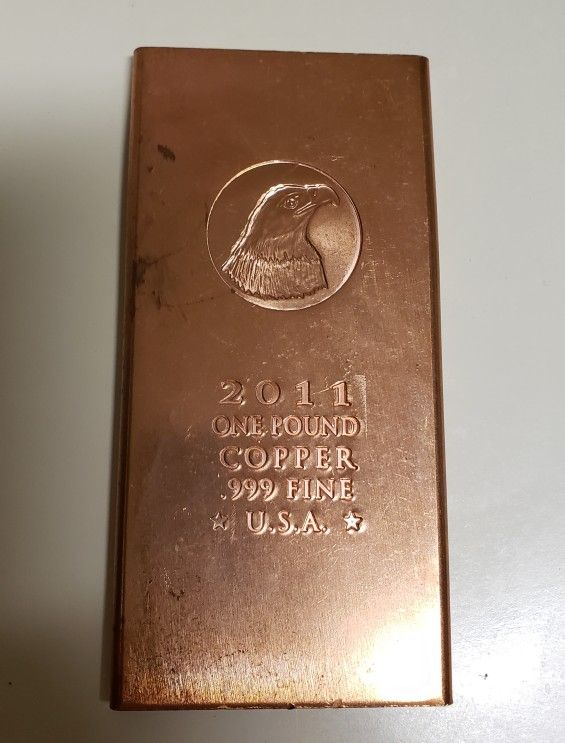 1 pound copper bar 999 fine