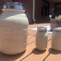 Set of Mason Jar Measuring Cups And Salt And Pepper Shakers