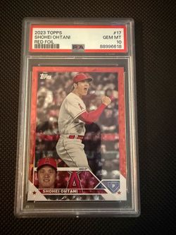 2023 Topps Shohei Ohtani Red Foil PSA GEM MT 10 Baseball Card