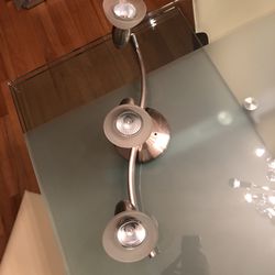Brushed Nickel And Frosted Glass Light Fixture Like New