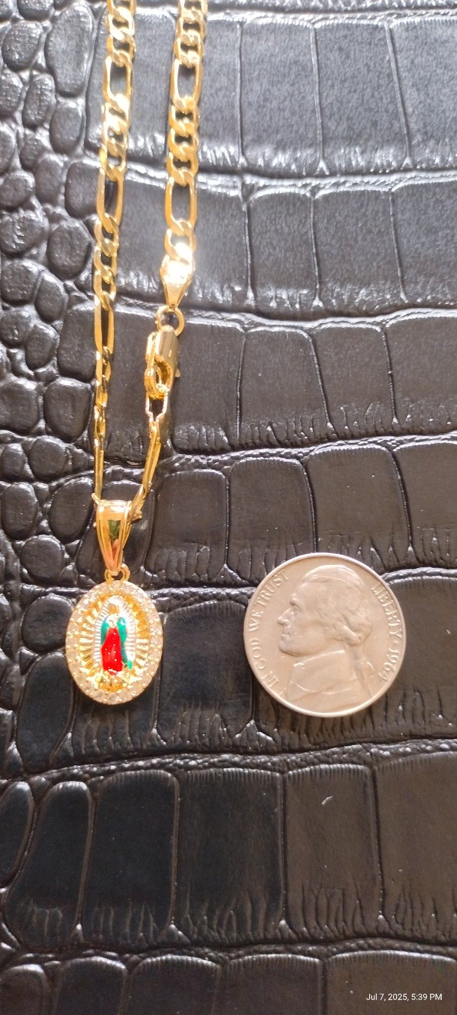 Small Religious Pendant And Chain Set