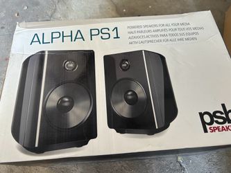 psb ALPHA PS1, 2-Way Powered B.Shelf Speakers-20WX2-RCA in-Brand New/Old Stock