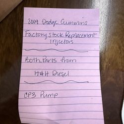 2009 dodge Cummins factory stock replacement injectors
