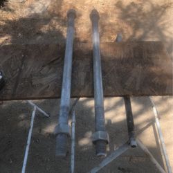 Two Large Bolts 1 1/4 Thick By 30 Inches Long Threaded 6 Inches Each End Never Used