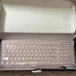 Light Pink Transparent 99-Key AULA Wind F98 Keyboard