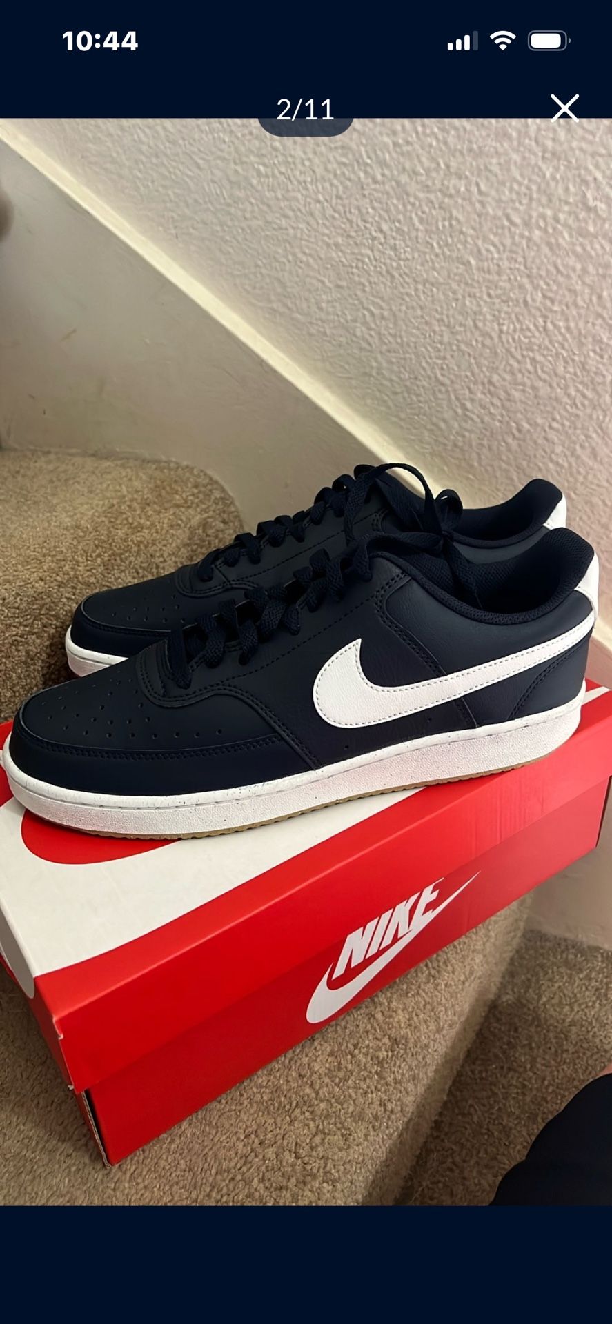 MENS NEW NIKE COURT VISION LO SHOES NAVY BLUE