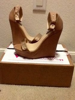 Beige wedges