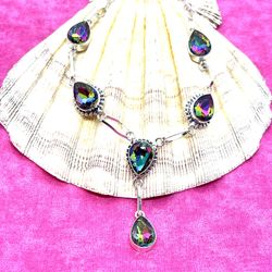 Sterling Mystic Topaz Necklace 