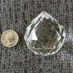 Vintage Iris Arc Crystal Kingdom Clear Faceted Teardrop Pendant Ball Ornament