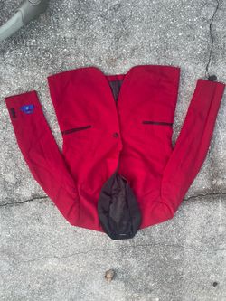 Red One Button Blazer