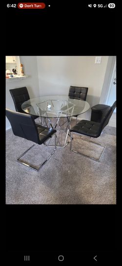 Glass table set