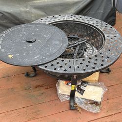 Fire stove with rain cover