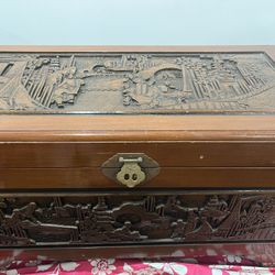 RARE Mid century Asia Wood Carved Art