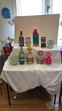 Decorated Vases And Liquor Bottles