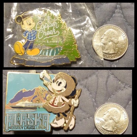 Disney Collectible Pins (Alaska Cruise + Copper Creek)