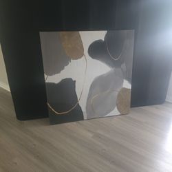 Cuadros, Color Gris, negro, blanco Y Oro