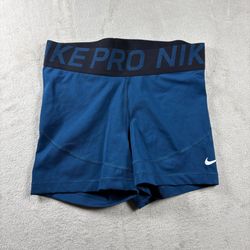 Nike Pro Dri-Fit Compression Shorts Women’s Size Small Blue Athletic Gym #3A