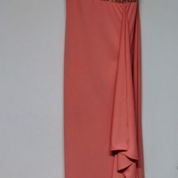 Peach Chiffon Evening Gown