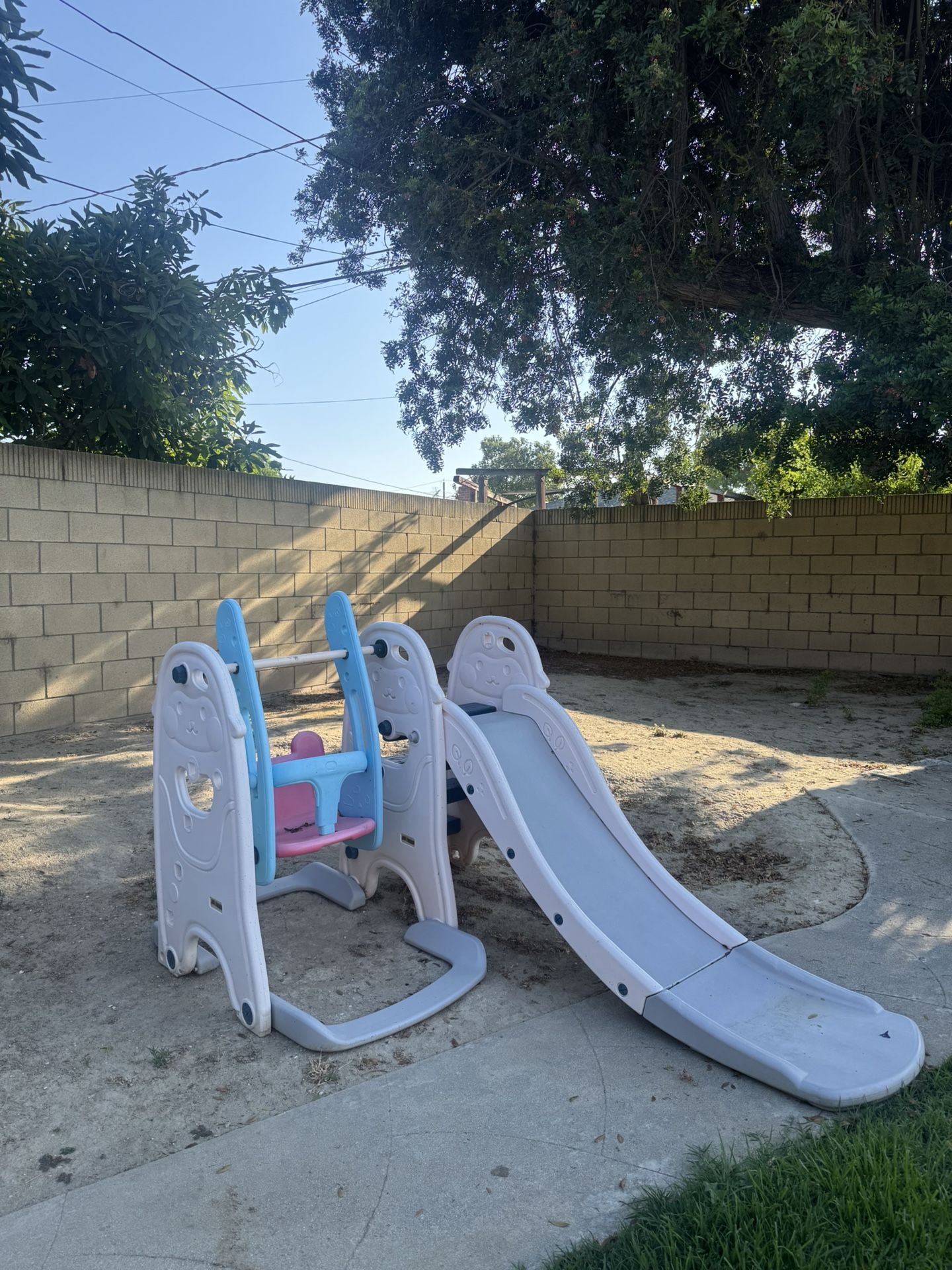 Toddlers Outside Swing And Slide