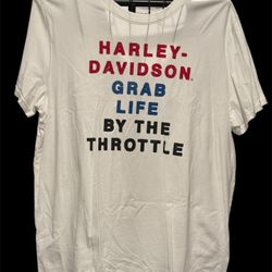 Genuine Harley-Davidson Mens Grab Life By The Throttle Size 2XL  XXL Short sleeve tee. Distressed graphics 