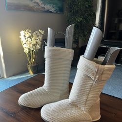 Darling Off White Knit Ladies Boots