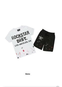 Rockstar Original Boys White/Black Short Set (Size 12)