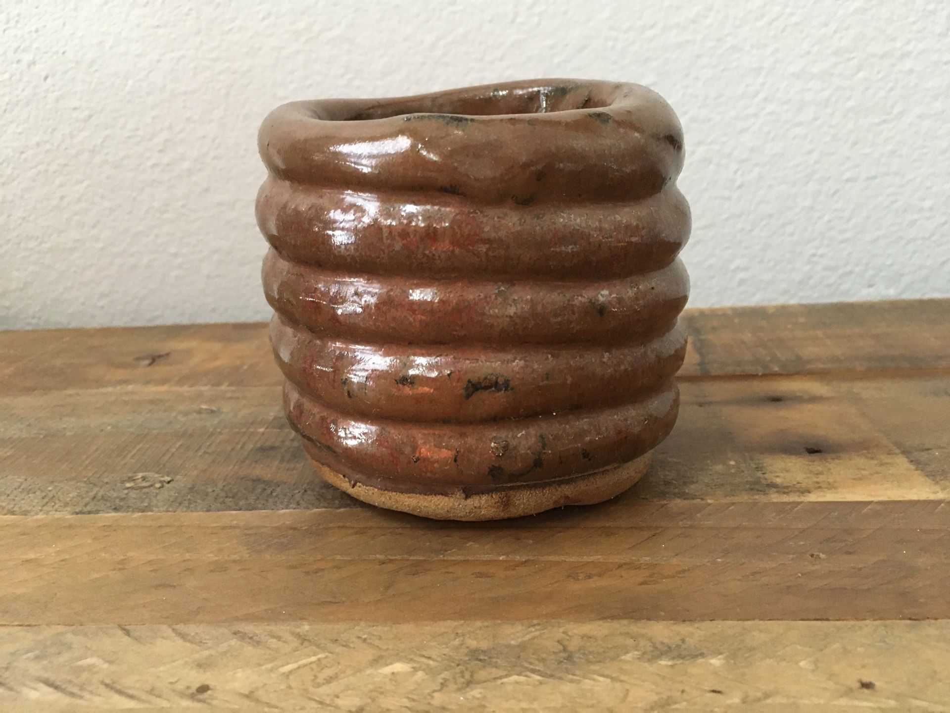 Garden ceramic glazed clay planter pot 3.5”dx3.5”h