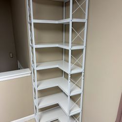 7 Tier Corner Shelf, Wood & Metal 