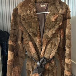 Genuine Rabbit Fur Coat 