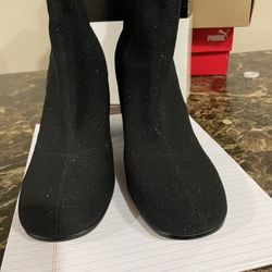 Black Glitter Booties ** Marc Fisher 