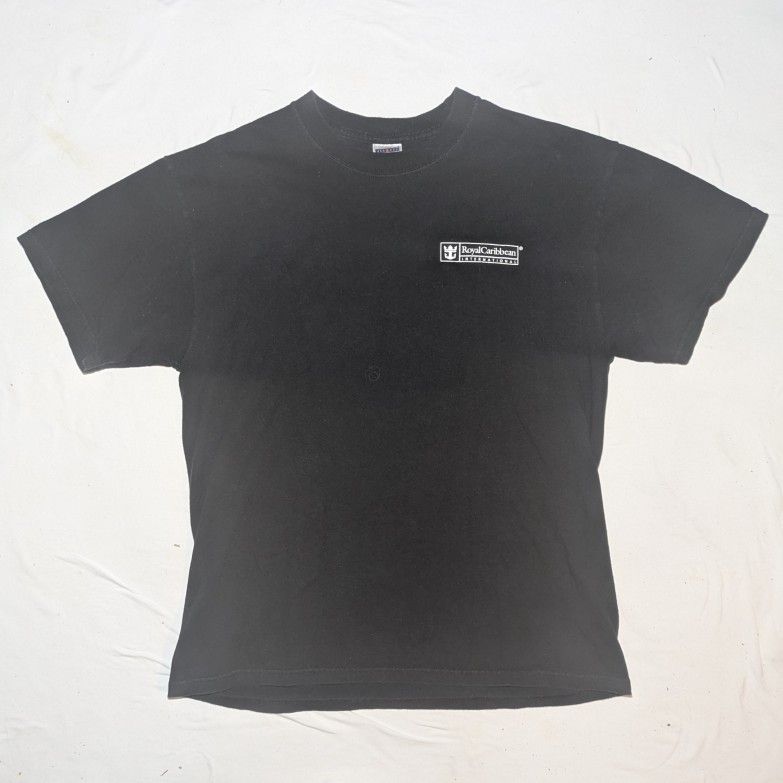 Royal Caribbean Vintage T Shirt 50s 60s Night Cruisin Mens Size L Faded Black