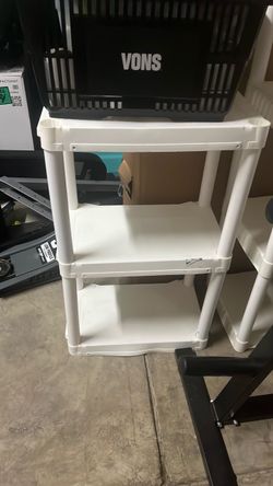 White Plastic  Storage Shelf Units