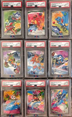 PSA 10 Sequential Pokémon First Partner Illustration Collection Set of 9
