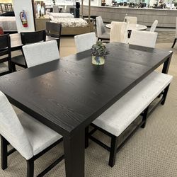 BRAND NEW! 6-PC Pelham Dining Table w/ 4 Chairs & Bench