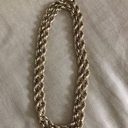 Vintage Twisted Rope Gold-Plated Necklace 
